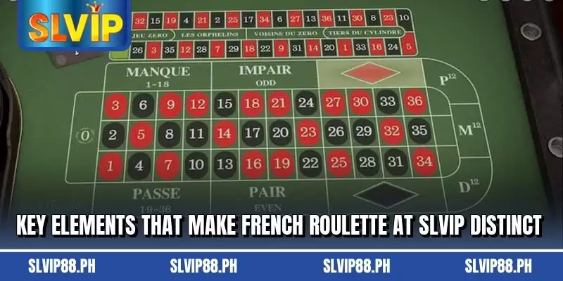 Key elements that make French Roulette at SLVIP distinct