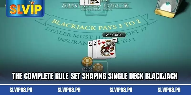 The complete rule set shaping Single Deck Blackjack
