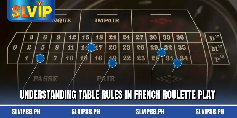 Understanding table rules in French Roulette play